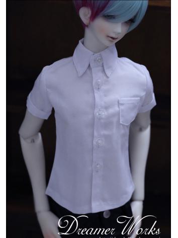 ドール服 70cm、SD、MSD人形衣装 男 白色半袖シャツ