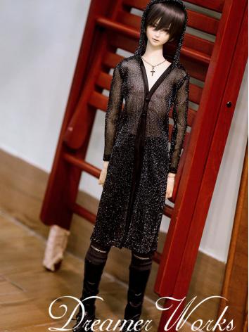 ドール用衣装　70cm/SD/MSDサイズ人形用　コート　黒色
