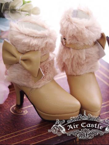ドール靴 BJD用　SD/DDサイズ人形用　ハイヒール　冬用靴　ベージュ/ピンク/ブラウン/白色あり