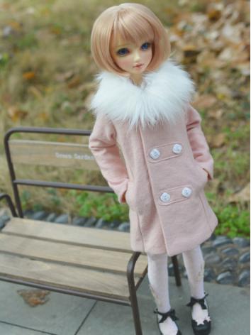 ドール服 SDサイズ人形　ピンク色コート　A157