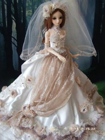 ドール服　SDサイズ人形用　ドレス　ウェディングドレス
