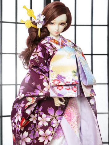 ドール服 花魁着物 70cm/SD/MSD/YSDサイズ人形用着物 夢思 紫色 女用 