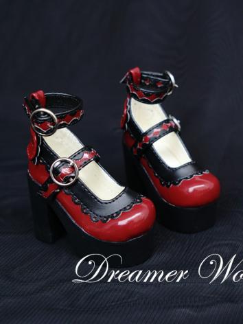 完売 ドール靴 SD/MSD/70cmサイズ人形用 赤色