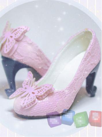 レジェンドドール靴 1/3サイズ人形用 ピンク/黒色/ブルー色/白色あり ハイヒール 蝶の語