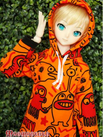 ドール用衣装 70cm/SD/MSD/YSDサイズ人形用 パーカー オレンジ色 男用