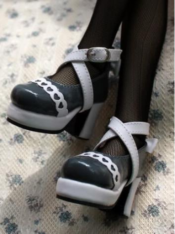 ドール靴 1/3サイズ人形用お靴 黒色 アンクル・ストラップ