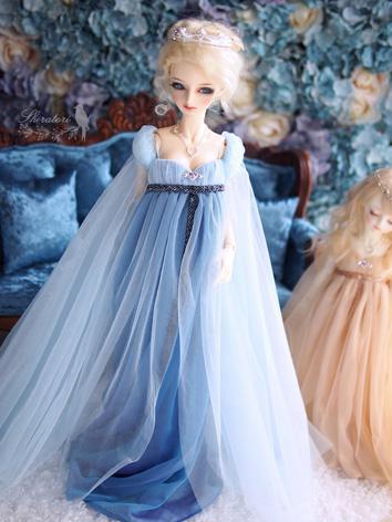 ドール衣装 SD/MSDサイズ人形用 女用 ウェディングドレス ブルー/ベージュあり