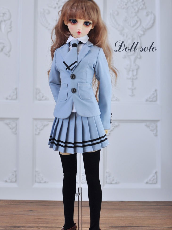 ドール服 SD/DD/MSDサイズ人形用 制服 女用 ブルー/灰色/深い灰色あり_SDサイズ人形用_SDサイズ人形用_人形衣装_Legenddoll