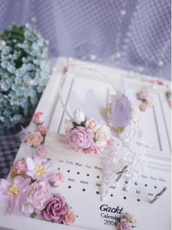 ドール用カチューシャ 飾り物 SD/MSDサイズ人形用 花間の精霊 ピンク