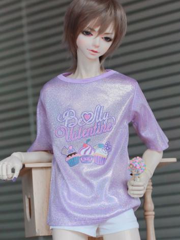 ドール服　Tシャツ 70cm/SDサイズ人形用 黒色/ピンク/紫色/ブルーあり