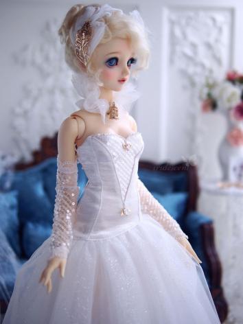 ドール衣装 SD/SDgr/SD16/MSDサイズ人形用 ドレス 女用 ホワイト 白色