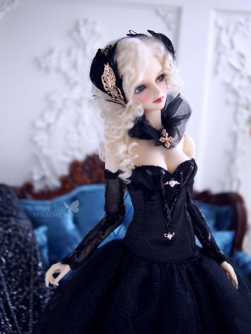 ドール衣装 SD/SDgr/SD16/MSDサイズ人形用 ドレス 女用 ブラック 黒色