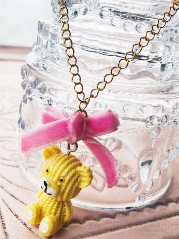 ドール用ネックレス 飾り物 SD/MSDサイズ人形用 ピンク 熊