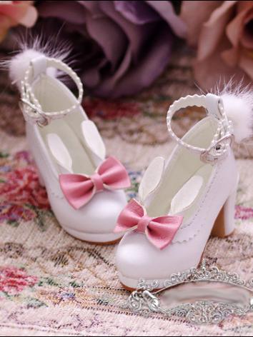 ドール靴 BJD用 DD/SDサイズ人形用 Lolita ホワイト/ピンク