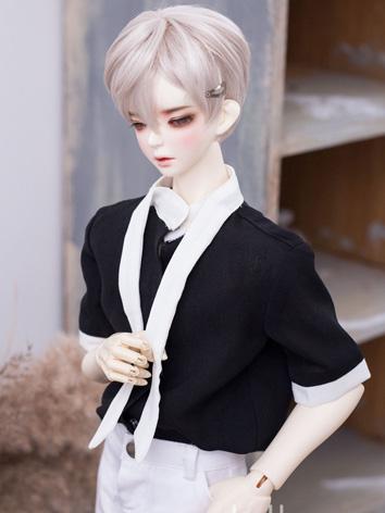 ドール用衣装 シャツ T07 SD17サイズ人形用 男用 ブラック
