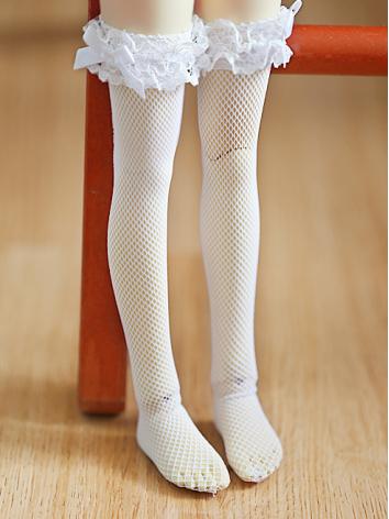 ドール靴下 SD/MSDサイズ人形用 ブラック/ホワイト