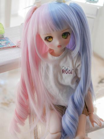 ドール用 ウィッグ 高温糸 パーマ SD/幼SDサイズ人形用 女用 ブルー*ピンク