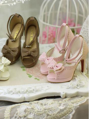 人形用靴　SD/DDサイズ人形通用　女性用　ハイヒール　白色/ピンク色/ブラウン色あり