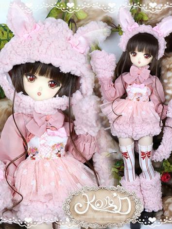 BJD 球体関節人形用衣装セット MSD/MDDサイズ人形用 『森の友達・ピンク』 女性用