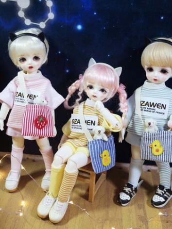 球体関節人形用 洋服セット ピンク/黄色/ブルー　幼SDサイズ人形用 女用