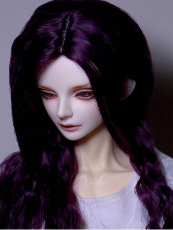 ドール用ウィッグ SD/小顔SD/MSDサイズ人形用 紫色/ブラック パーマ