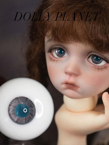 BJD球体関節人形用 グラスアイ ブルー 三白眼 DG-28 14/16mmサイズ