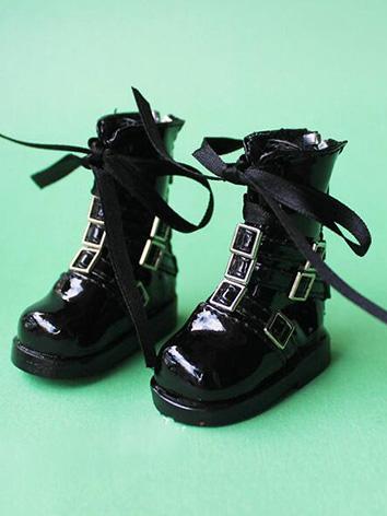 BJDドール靴 ブラック/ホワイト/レッド 4704 幼SDサイズ人形用