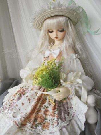 BJD ドール服 ワンピースセット【春の花】女の子用 SDサイズ人形用