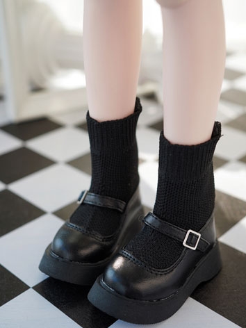 BJD ドール用 お靴 ブラック 皮革靴 MSD/幼SDサイズ人形用 球体関節人形用
