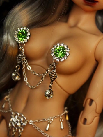BJD DOLL ドール用 胸用チェーン 緑色 胸飾り YOSD/1/5サイズ人形用