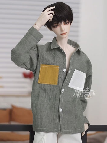 ドール用服 シャツ グリーン 70cm+サイズ人形用 BJD
