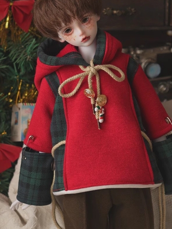 ドール用服 クリスマス用服セットレッド MSDサイズ人形用