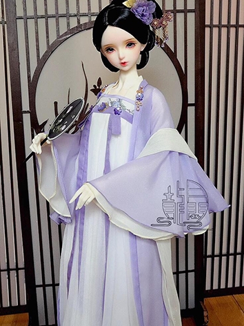 ドール用服 チャイナドレス 紫色 刺繍 女の子用 SD16/SD/MSDサイズ BJD