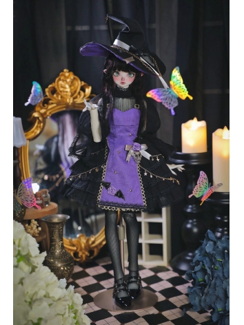 BJDドール用服 ハロウィン「魔女の恋」紫色 MSDサイズ人形通用
