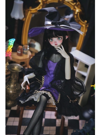 BJDドール用服 ハロウィン「魔女の恋」紫色 MSDサイズ人形通用