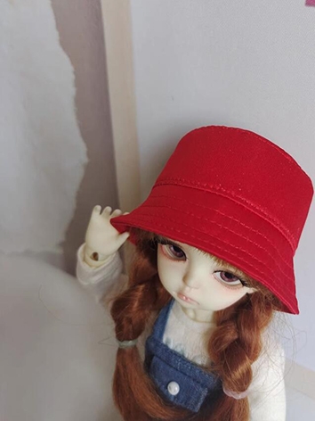 ドール用帽子 ハット バケットハット 赤色 SD/小顔SD/MSD/幼SDサイズ人形用 BJDDOLL