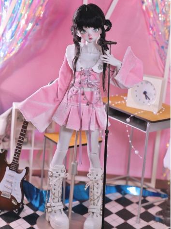 BJDドール用服 ピンク 衣装セット MSDサイズ人形通用