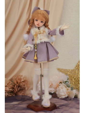 BJDドール用服 チャイナドレス 女の子用 紫色 MSDサイズ人形通用
