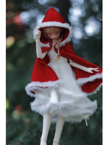 BJDドール用服 ドレス 赤色 女の子用【小紅帽】 1/4サイズ人形通用