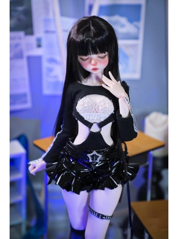 BJDドール用服 ブラック セクシー衣装セット 女の子用【Cool Girl】 1/4サイズ人形通用