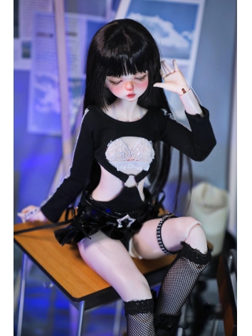 BJDドール用服 ブラック セクシー衣装セット 女の子用【Cool Girl】 1/4サイズ人形通用