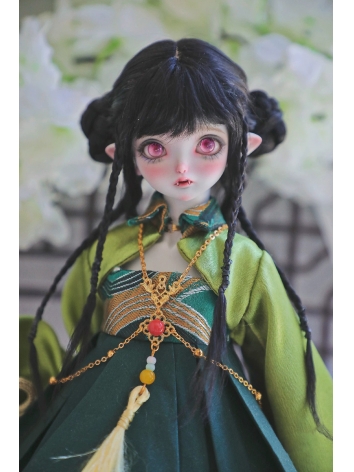 BJDドール用服 緑色 改良チャイナドレス 女の子用 1/4サイズ人形通用