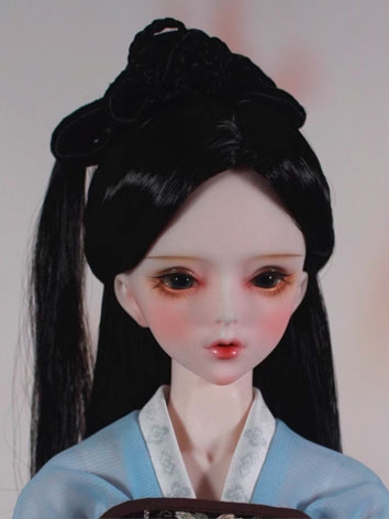 中華風定型ウィッグ ブラック 女用 SD/小顔SD/MSDサイズ人形用 BJDドール用 JF-07