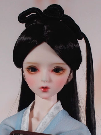 中華風定型ウィッグ ブラック 女用 SD/小顔SD/MSDサイズ人形用 BJDドール用 JF-10