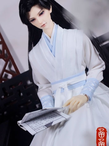 ドール用服 時代服 漢服 男性用 ホワイト Loong Soul73サイズ人形用 BJD