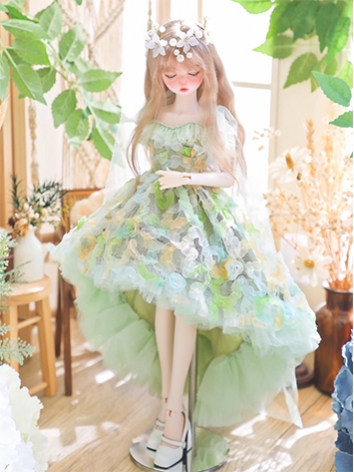 ドール用服 ドレス【花間精霊】 グリーン 女の子用 MSDサイズ人形通用