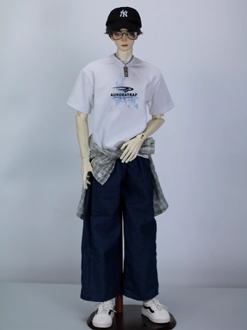 ドール用服 Ｔシャツ マッスルMSD/MSD/70cm/75cmサイズ人形用 ホワイト/グレー 球体関節人形 BJDDOLL
