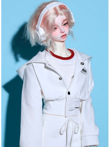 ドール用服 パーカー ホワイト MSD/SD10女の子/POPO68/Loongsoul73cmサイズ人形用 BJD A491