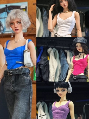 ドール用服 ベスト ブラック/ホワイト/クラインブルー/パープル 女の子用 SDサイズ人形用 球体関節人形