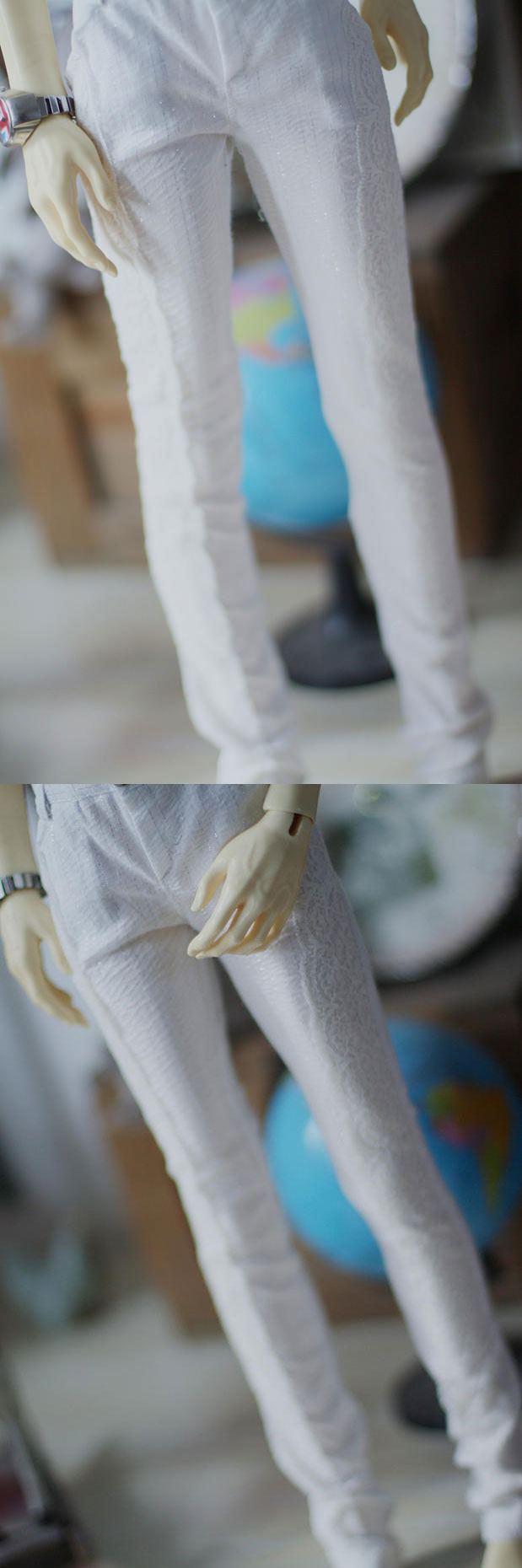 ドール衣装　70cm/SD/MSDサイズ人形用　白色　ズボン